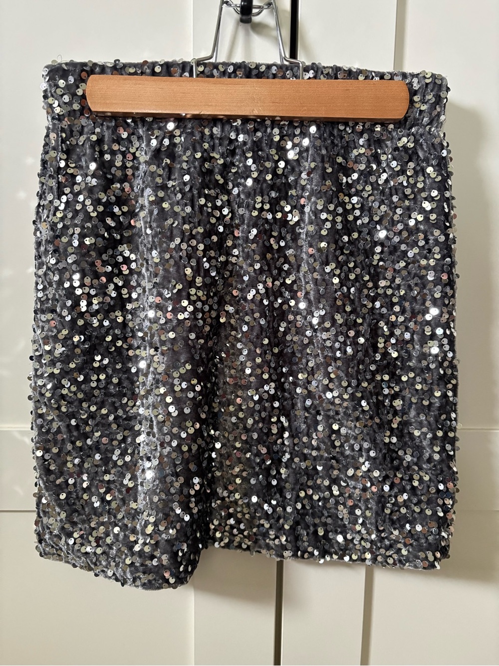 Black Sequin Mini Skirt - Sparkle Nightwear